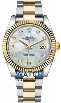 Rolex Datejust 41mm Steel and Yellow Gold 126333 White MOP Diamond Oyster watch